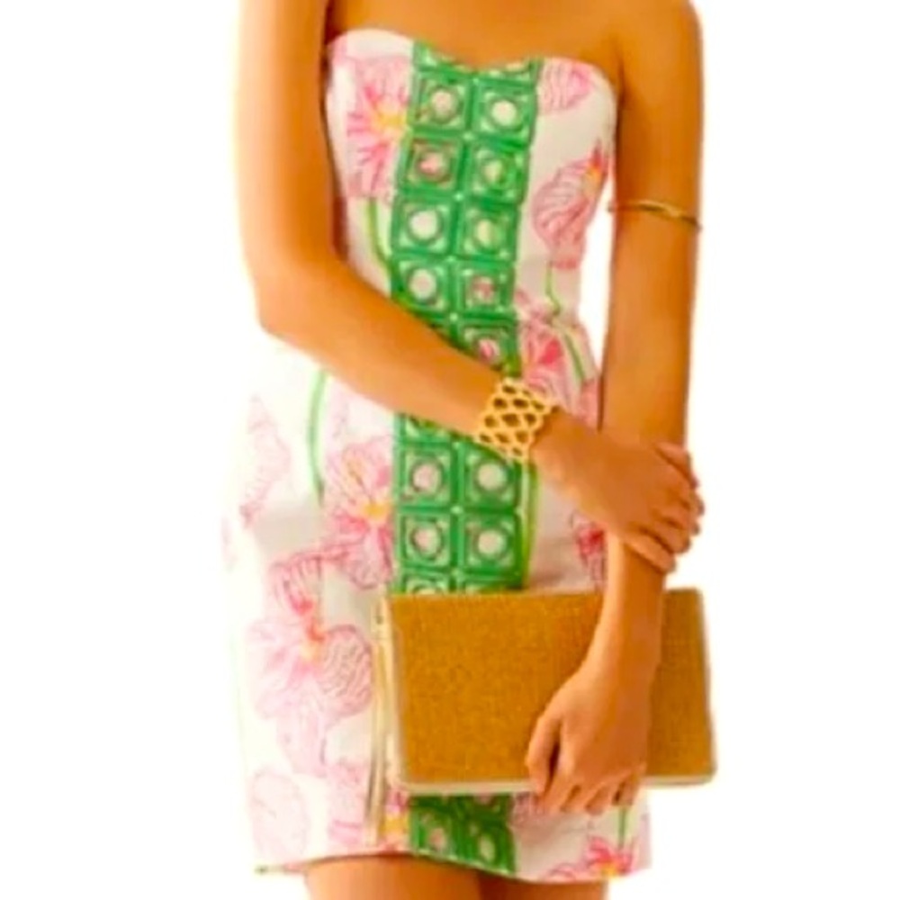 🌴🦩Lilly Pulitzer 🦩🌴Angela Dress
Resort White Clover Cup Strapless
Size 8